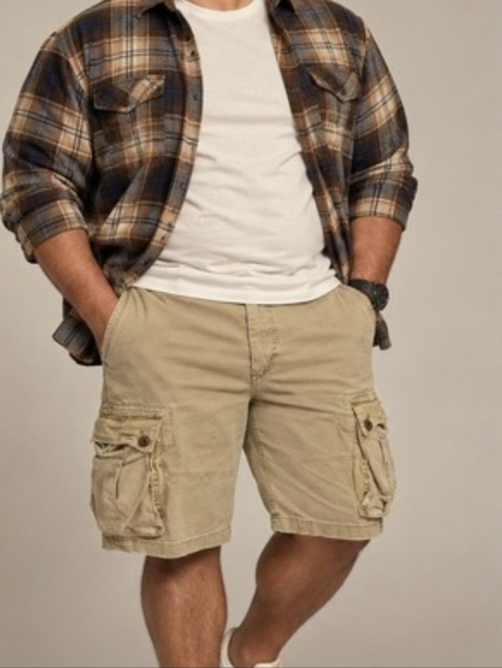 American Eagle Mens Classic Cargo Khaki Shorts Size 31